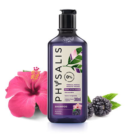 pura vitalidade physalis phisalia linha de cosmeticos veganos produtos shampoo para banho cabelos corpo pele