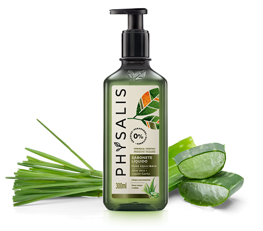 puro equilíbrio physalis phisalia linha de cosmeticos veganos produtos sabonete líquido para banho cabelos corpo pele