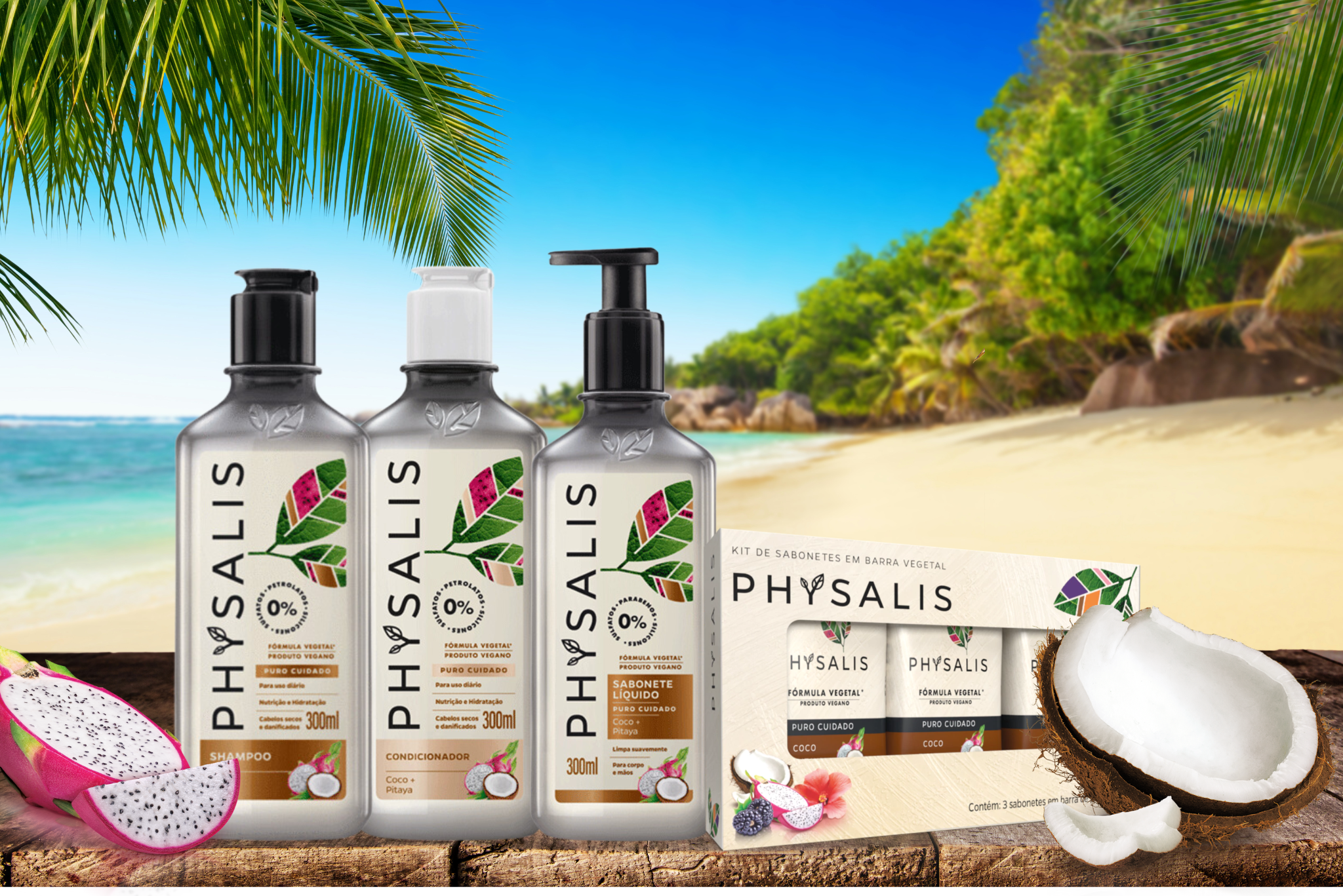 Descubra a linha Puro Cuidado da Physalis: hidratação intensa e sensação única!