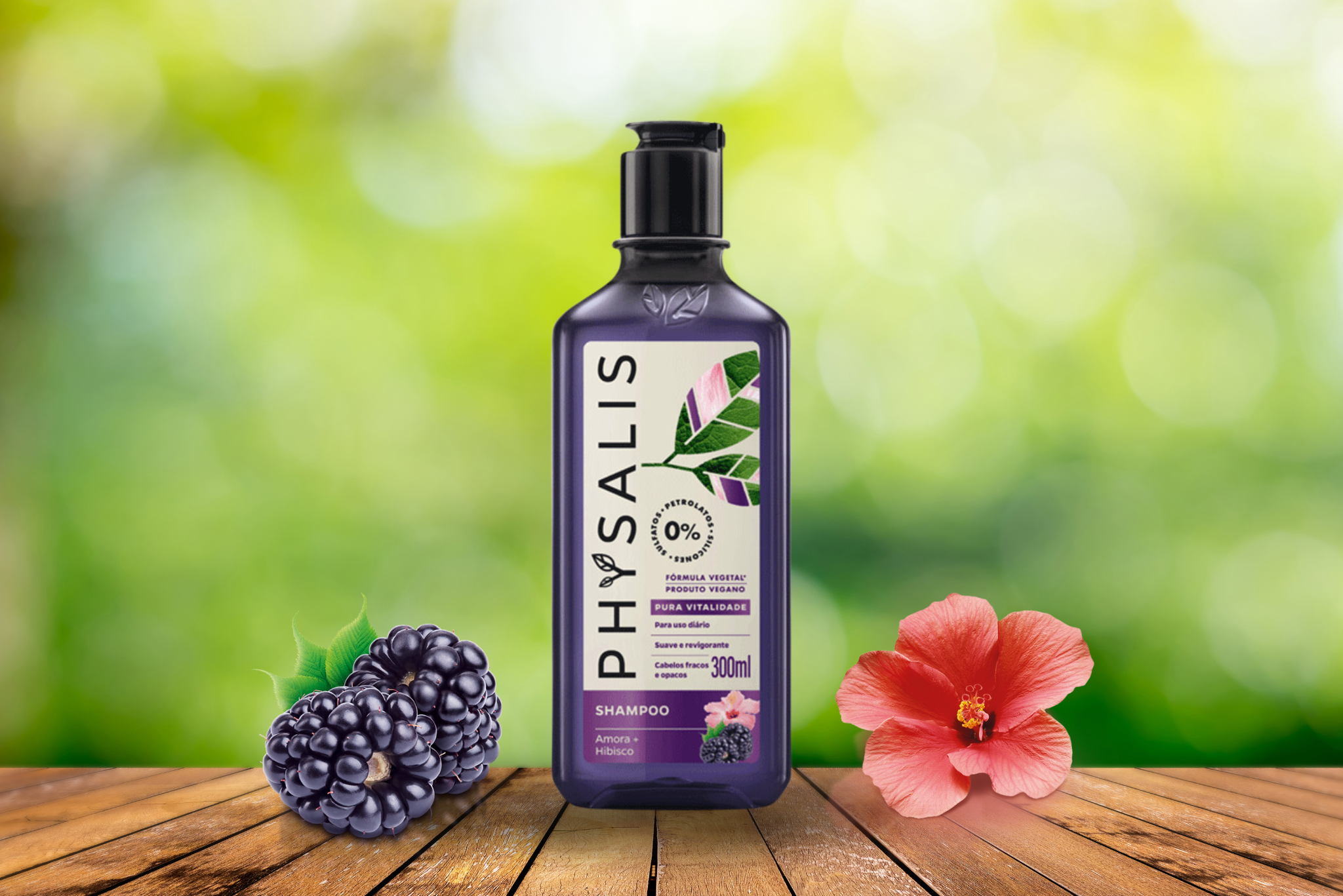 Revitalize seus fios com o shampoo pura vitalidade: amora e hibisco em harmonia com a natureza